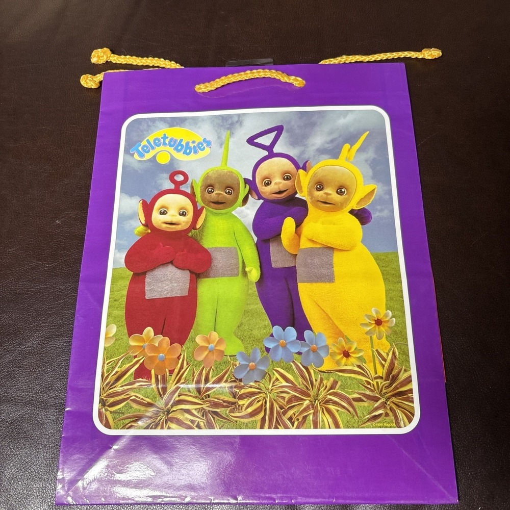 1999 Teletubbies Purple Medium Gift Bag Forget Me Not Kids American Greetings‎